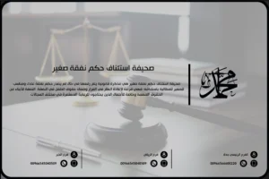صحيفة استئناف حكم نفقة صغير