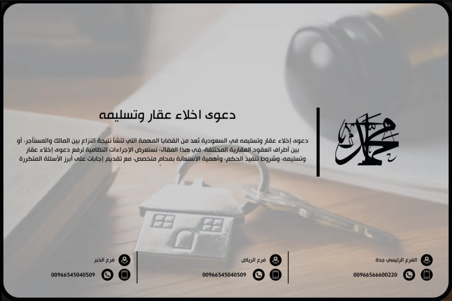 دعوى إخلاء عقار وتسليمه