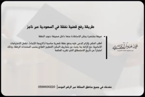 طريقة رفع قضية نفقة في السعودية عبر ناجز