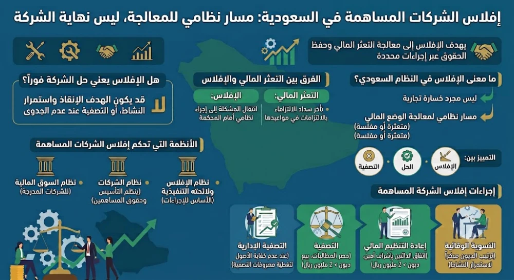 انفوغرافيك افلاس الشركات المساهمة